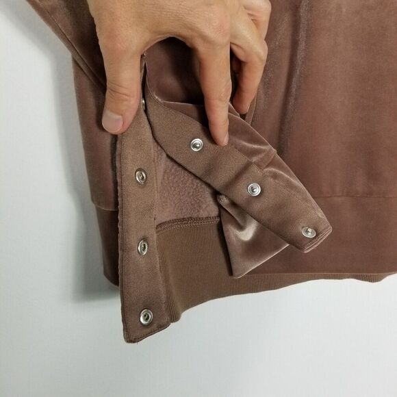 Athleta Women Retroplush Crewneck Crushed Velvet Sweatshirt Sz XL Brown Tan - Picture 6 of 6